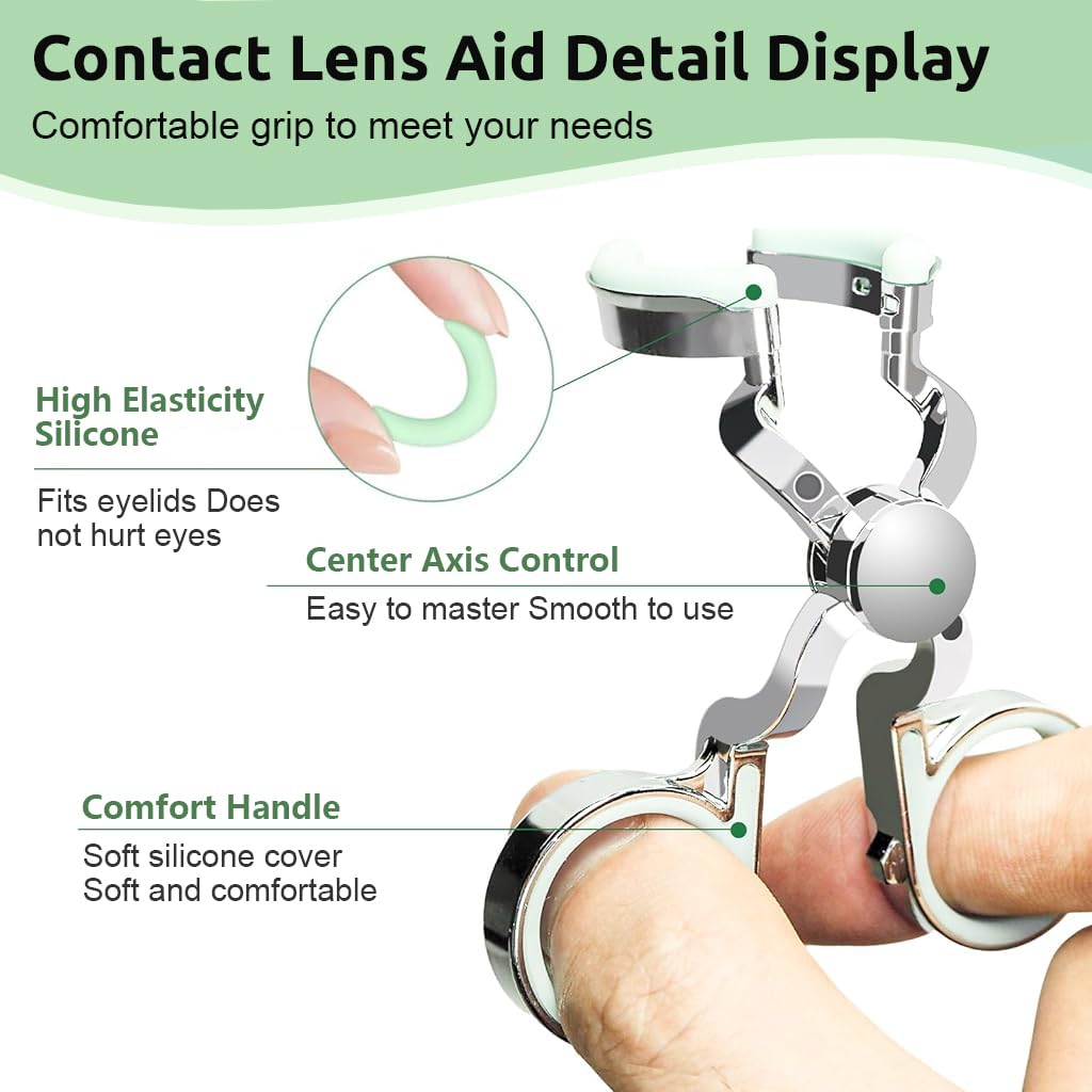 HANNEA Contact Lenses Wearing Aids Set Beginners Friendly Eyelids Holder Eyelids Spreader Tool Set with Contact Lens Tweezer, Contact Lens Inserter & Remover, Contact Lens Case HANNEA Contact Lenses Wearing Aids Set Beginners Friendly Eyelids Holder Eyelids Spreader Tool Set with Contact Lens Tweezer, Contact Lens Inserter & Remover, Contact Lens Case